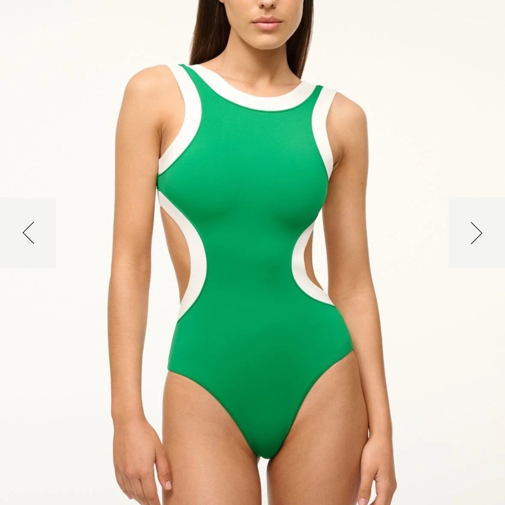 Staud Green One Piece Swimsuit